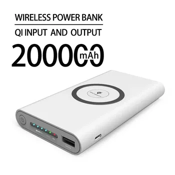 200000mAh Wireless Power Bank cu Două sensuri de Încărcare Rapidă Powerbank Încărcător Portabil tip-c Baterie Externă pentru iPhone