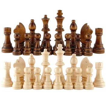 32Pcs din Lemn, Piese de Șah Complet Piesele de Cuvânt Internațional de Șah Șah Bucata de Divertisment Accesorii