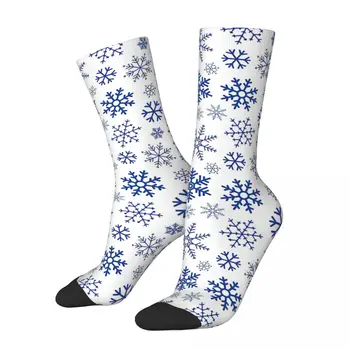 Albastru De Iarnă Fulg De Nea Simplu Model De Șosete De Sex Masculin Mens Pentru Femei De Iarnă Ciorapi Tipărite