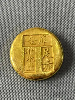 china Colecția de antichități a plinătate Qing Împăratul statuie de aur bar lingouri de aur lingou de Familie decor de metal artizanat