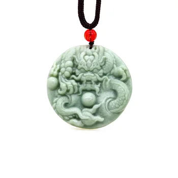 Dragonul de jad Pandantiv Pandantive Cadouri pentru Femei Colier de Lux Reale, Naturale Epocă Sculptate Verde Bijuterii Pietre semipretioase Accesorii