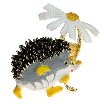 Drăguț Arici Broșă Moda Daisy Broșe Pentru Femei Animal Moda Bijuterii Design Rever Daisy Floare Ace Cadou