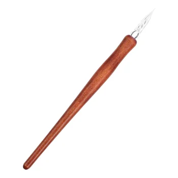 Filetate design de Sticlă Dip Pen cu Mâner din Lemn de Arta de Desen, Pixuri Caligrafie Practicarea Pen fluxul de cerneală mai uniform.