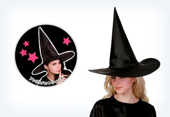 Halloween Vrăjitoare Pălărie Neagră Pură a Subliniat Ox Palaria pentru Femei și Bărbați