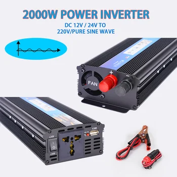 Invertor auto 2000W Peak Invertor de Putere DC12V/24V AC 220V Convertor de Tensiune cu USB Masina Încărcător Modified Sine Wave Inverter