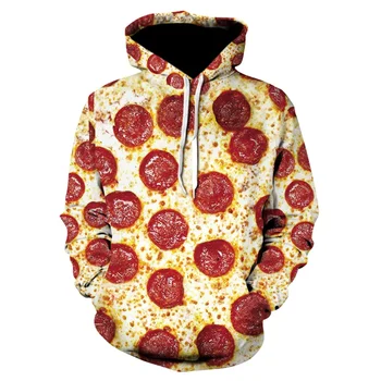 Noua Moda Casual, Jachete Unisex 3d tricoul Brânză Pizza cu Cârnați Hanorace amuzant Pulovere Grafic Streetwear y2k Straturi